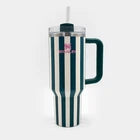 **Stanley Quencher H2.0 FlowState 40oz Tumbler – Emerald Stripe | Insulated Stainless Steel Straw Cup**