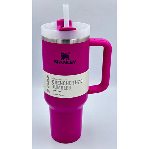 **Stanley Fuchsia 40oz FlowState Quencher Tumbler – Brand New Insulated Stainless Steel Cup with Straw**